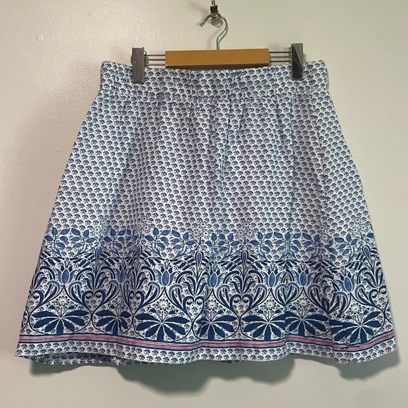 Tommy Bahama  Women’s Blue and White Printed Linen Skirt - Medium - Picture 1 of 7